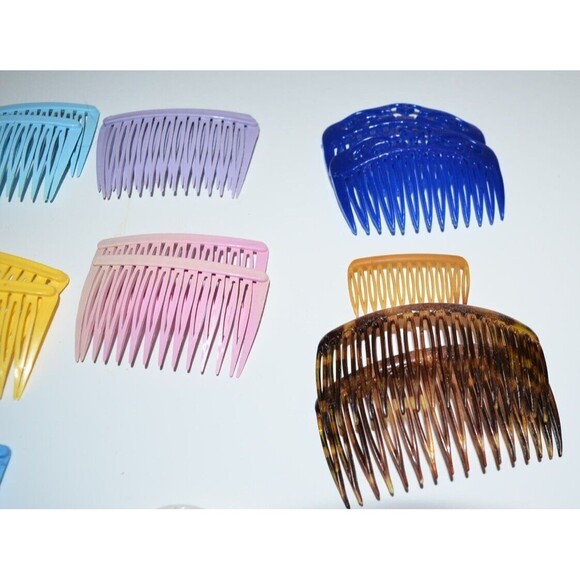 Vtg Lot Goody Side Hair Comb Clips Plastic Rainbow Colorful 80's + extras - Picture 6 of 12